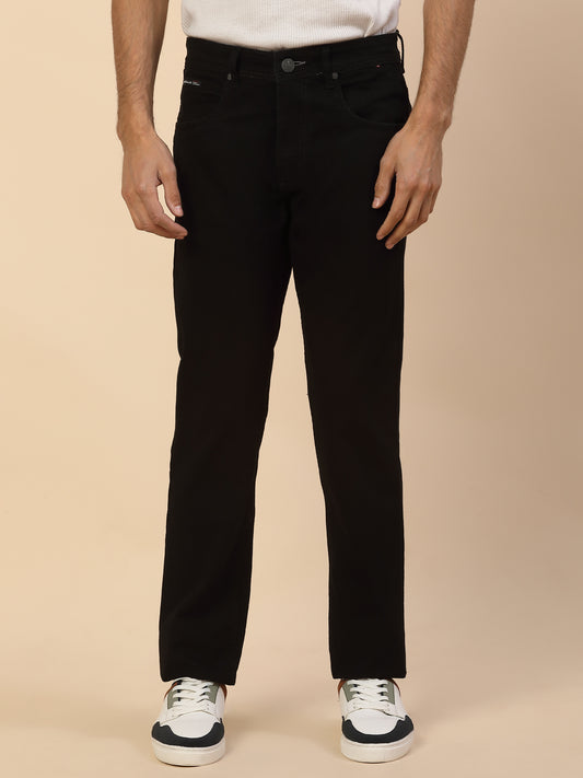 Denim Jeans for Men | Breathable & Soft with Color Fastness Slim Fit Poly Cotton Fabric Solid Pattern Button Closure