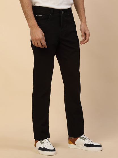 Denim Jeans for Men | Breathable & Soft with Color Fastness Slim Fit Poly Cotton Fabric Solid Pattern Button Closure