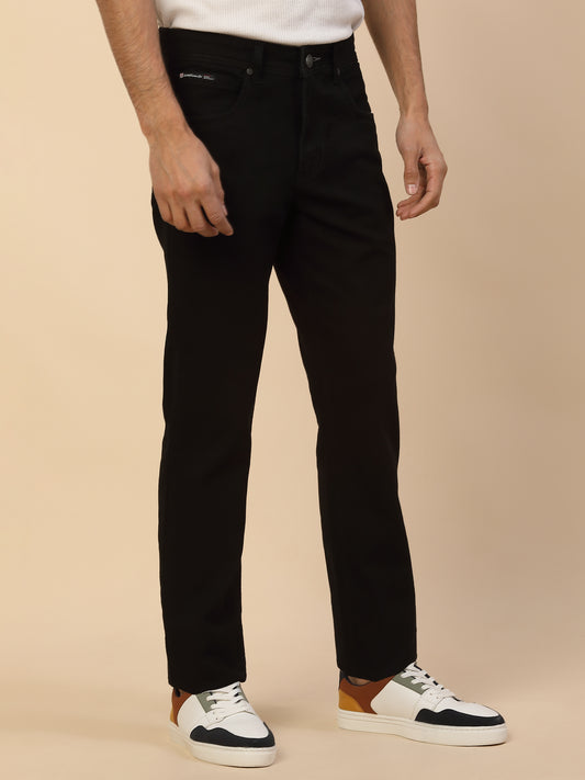 Denim Jeans for Men | Breathable & Soft with Color Fastness Slim Fit Poly Cotton Fabric Solid Pattern Button Closure