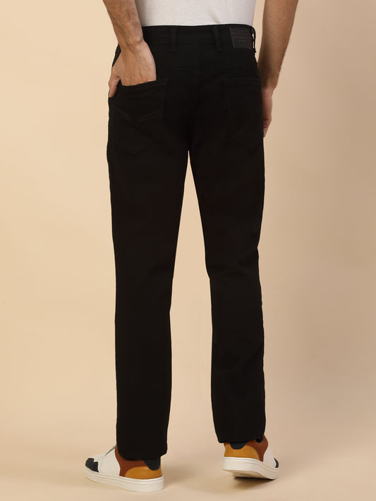 Denim Jeans for Men | Breathable & Soft with Color Fastness Slim Fit Poly Cotton Fabric Solid Pattern Button Closure