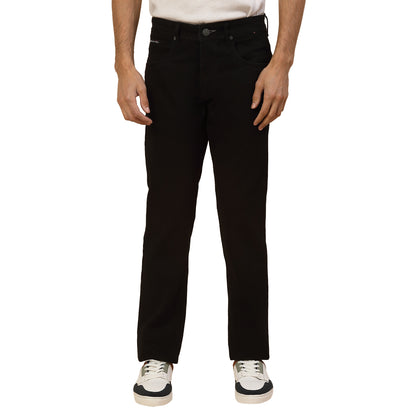 Denim Jeans for Men | Breathable & Soft with Color Fastness Slim Fit Poly Cotton Fabric Solid Pattern Button Closure