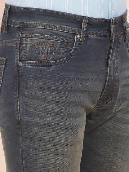 Men's Khaki Straight Fit Casual Denim Jeans