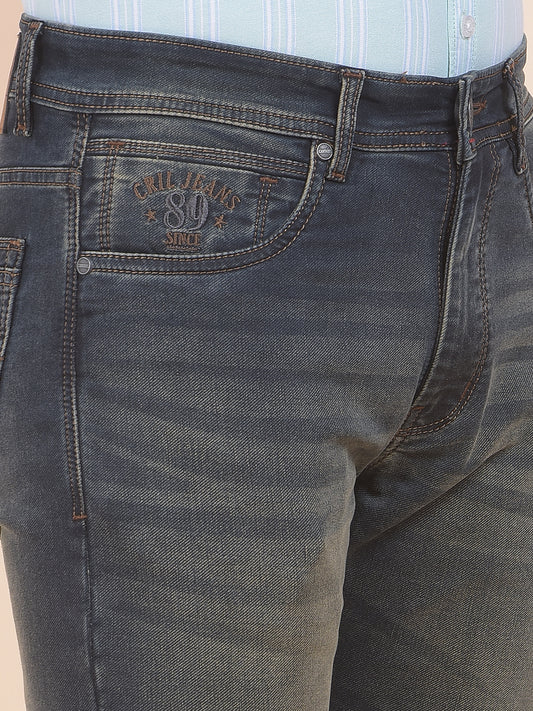 Men's Khaki Straight Fit Casual Denim Jeans