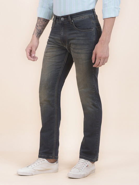 Men's Khaki Straight Fit Casual Denim Jeans