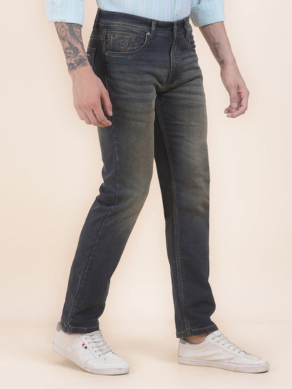Men's Khaki Straight Fit Casual Denim Jeans