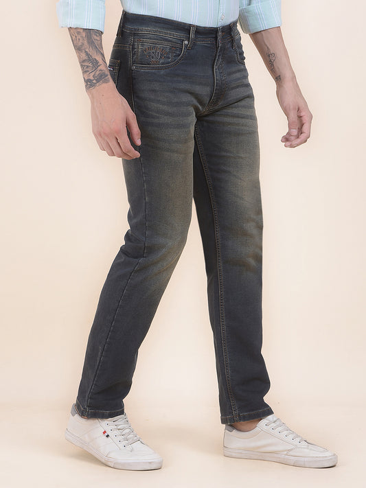 Men's Khaki Straight Fit Casual Denim Jeans