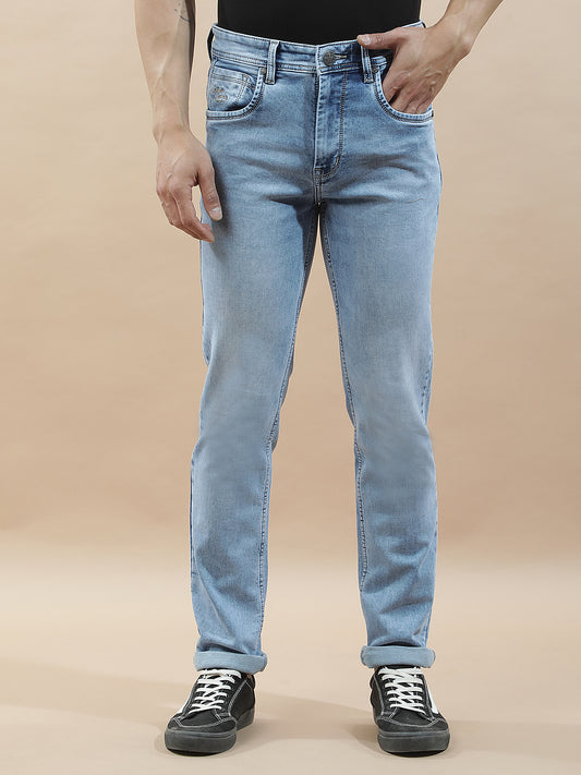 Denim Jeans for Men l Breathable & Soft with Color Fastness Slim Fit Polycotton Fabric Solid Pattern