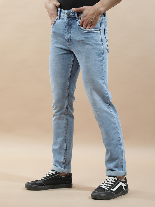 Denim Jeans for Men l Breathable & Soft with Color Fastness Slim Fit Polycotton Fabric Solid Pattern