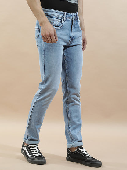 Denim Jeans for Men l Breathable & Soft with Color Fastness Slim Fit Polycotton Fabric Solid Pattern