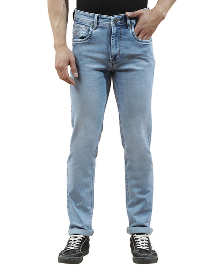 Denim Jeans for Men l Breathable & Soft with Color Fastness Slim Fit Polycotton Fabric Solid Pattern