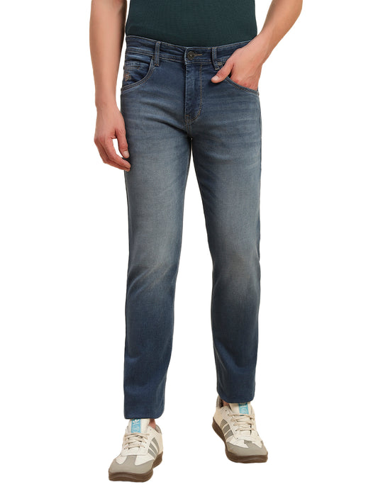 Denim Jeans for Men l Breathable & Soft with Color Fastness Slim Fit Cotton Fabric Solid Pattern Button Closure