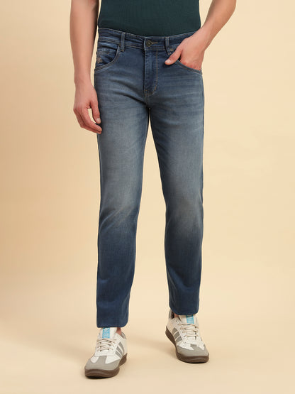 Denim Jeans for Men l Breathable & Soft with Color Fastness Slim Fit Cotton Fabric Solid Pattern Button Closure