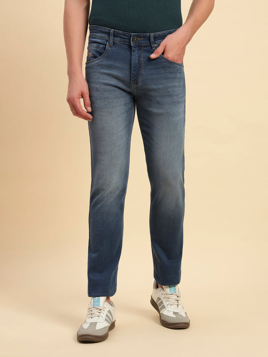 Denim Jeans for Men l Breathable & Soft with Color Fastness Slim Fit Cotton Fabric Solid Pattern Button Closure