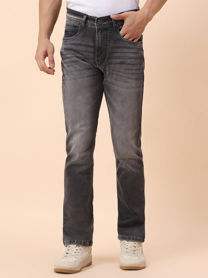 Denim Jeans for Men | Breathable & Soft with Color Fastness Straight Fit Cotton Blend Fabric Solid Pattern Button Closure