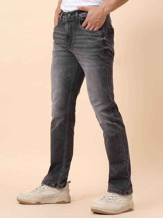 Denim Jeans for Men | Breathable & Soft with Color Fastness Straight Fit Cotton Blend Fabric Solid Pattern Button Closure
