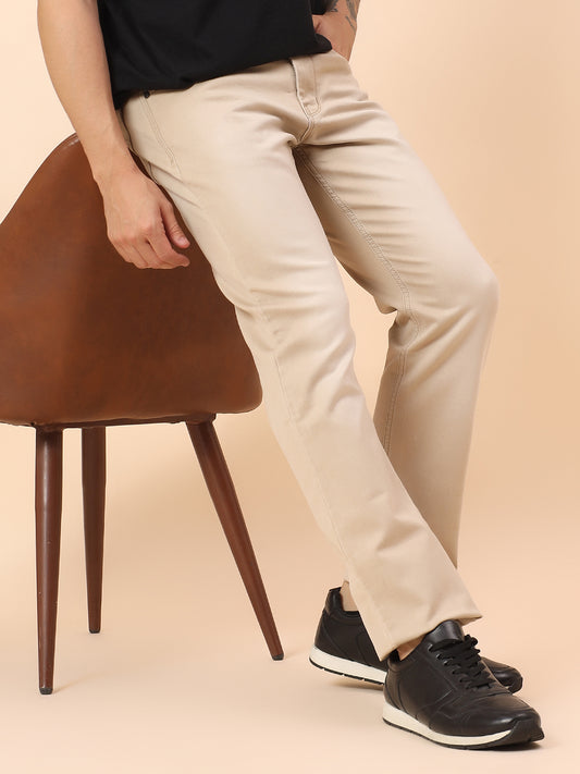 Denim Jeans for Men l Breathable & Soft with Color Fastness Straight Fit Cotton Blend Fabric Solid Pattern Button Closure