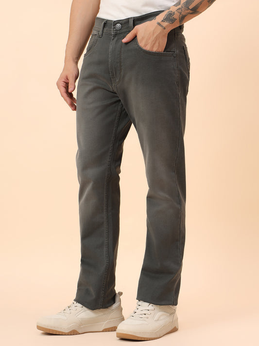 Denim Jeans for Men l Breathable & Soft with Color Fastness Straight Fit Cotton Blend Fabric Solid Pattern Button Closure