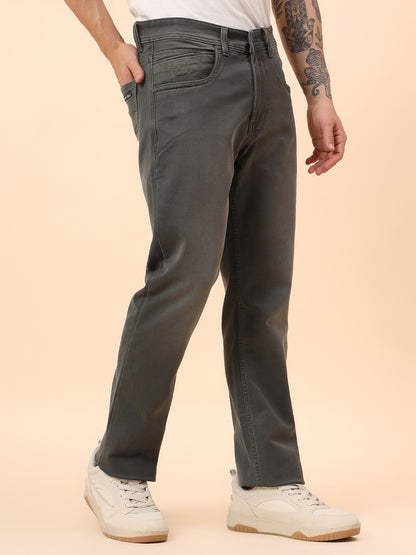 Denim Jeans for Men l Breathable & Soft with Color Fastness Straight Fit Cotton Blend Fabric Solid Pattern Button Closure