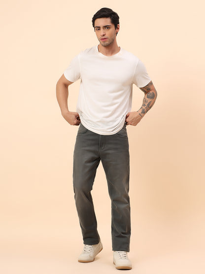 Denim Jeans for Men l Breathable & Soft with Color Fastness Straight Fit Cotton Blend Fabric Solid Pattern Button Closure