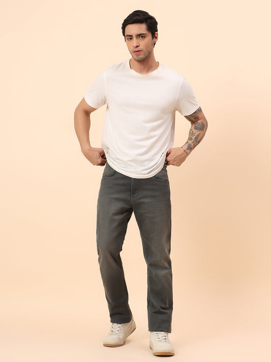 Denim Jeans for Men l Breathable & Soft with Color Fastness Straight Fit Cotton Blend Fabric Solid Pattern Button Closure