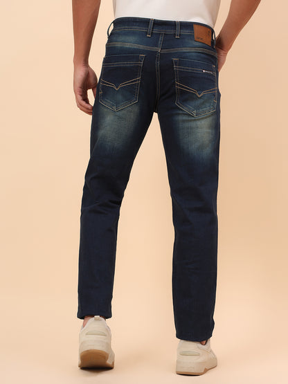 Denim Jeans for Men l Breathable & Soft with Color Fastness Straight Fit Cotton Blend Fabric Solid Pattern Button Closure
