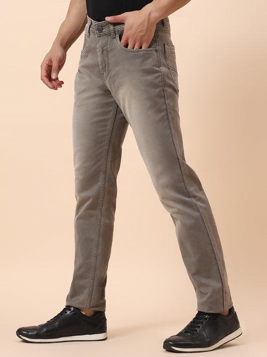 Denim Jeans for Men | Breathable & Soft with Color Fastness Straight Fit Cotton Blend Fabric Solid Pattern Button Closure