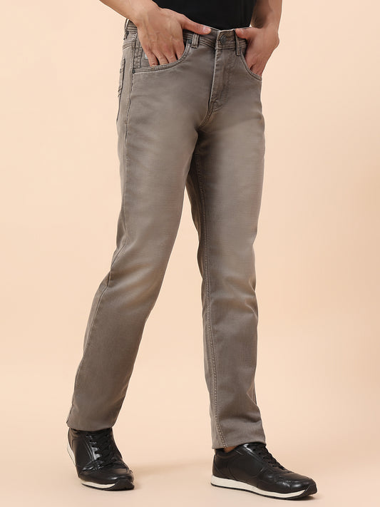 Denim Jeans for Men | Breathable & Soft with Color Fastness Straight Fit Cotton Blend Fabric Solid Pattern Button Closure