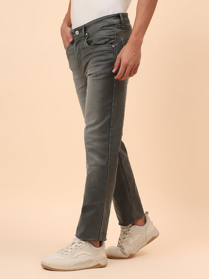 Denim Jeans for Men l Breathable & Soft with Color Fastness Straight Fit Cotton Blend Fabric Solid Pattern Button Closure