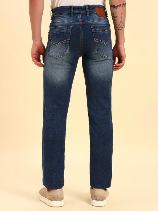 Denim Jeans for Men | Breathable & Soft with Color Fastness Slim Fit Cotton Fabric Solid Pattern Button Closure