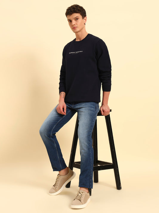 Denim Jeans for Men | Breathable & Soft with Color Fastness Slim Fit Cotton Fabric Solid Pattern Button Closure