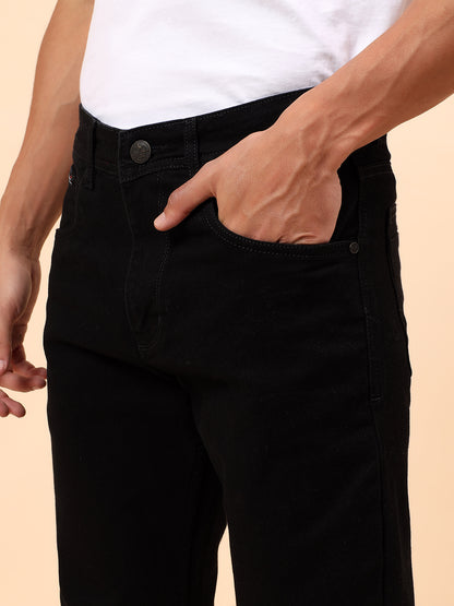 Denim Jeans for Men l Breathable & Soft with Color Fastness Straight Fit Cotton Blend Fabric Solid Pattern Button Closure