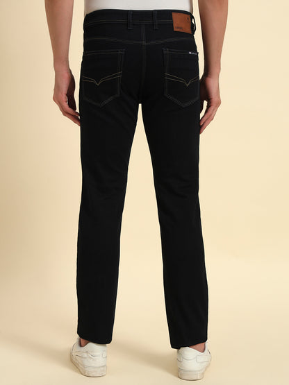 Denim Jeans for Men l Breathable & Soft with Color Fastness Slim Fit Cotton Fabric Solid Pattern Button Closure