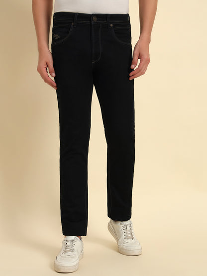 Denim Jeans for Men l Breathable & Soft with Color Fastness Slim Fit Cotton Fabric Solid Pattern Button Closure