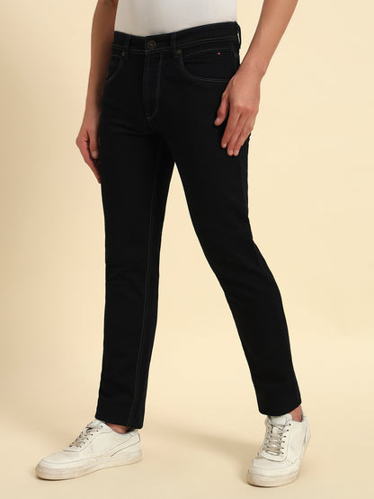 Denim Jeans for Men l Breathable & Soft with Color Fastness Slim Fit Cotton Fabric Solid Pattern Button Closure