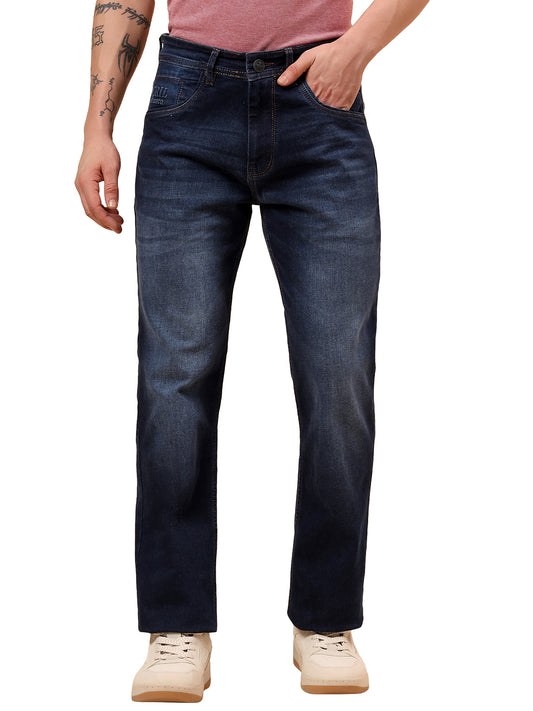 Denim Jeans for Men l Breathable & Soft with Color Fastness Straight Fit Cotton Fabric Solid Pattern Button Closure