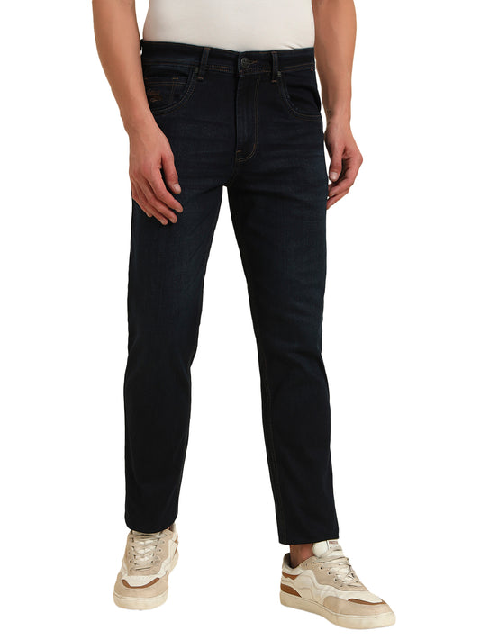 Denim Jeans for Men l Breathable & Soft with Color Fastness Slim Fit Cotton Fabric Solid Pattern Button Closure