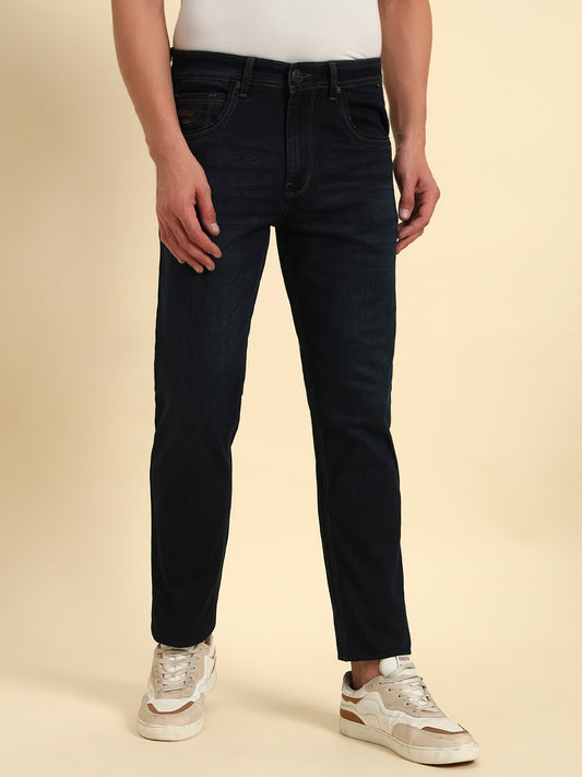 Denim Jeans for Men l Breathable & Soft with Color Fastness Slim Fit Cotton Fabric Solid Pattern Button Closure