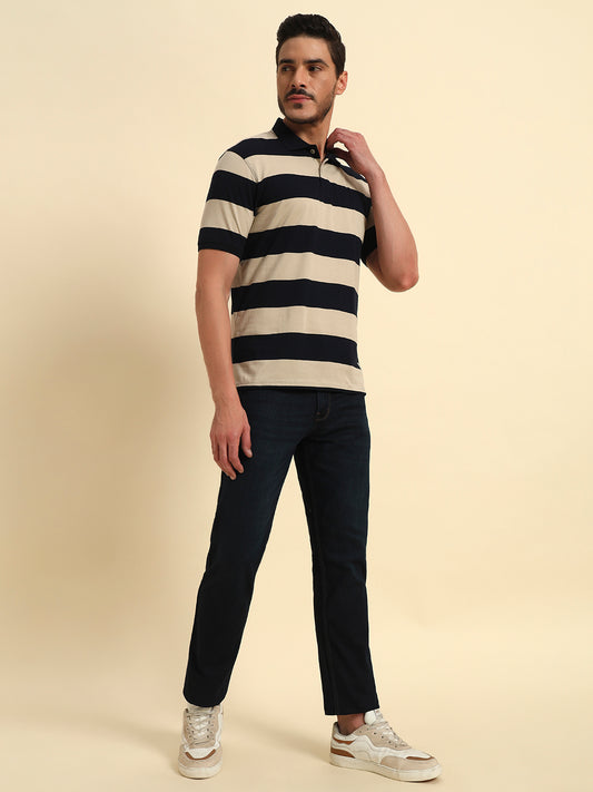 Denim Jeans for Men l Breathable & Soft with Color Fastness Slim Fit Cotton Fabric Solid Pattern Button Closure