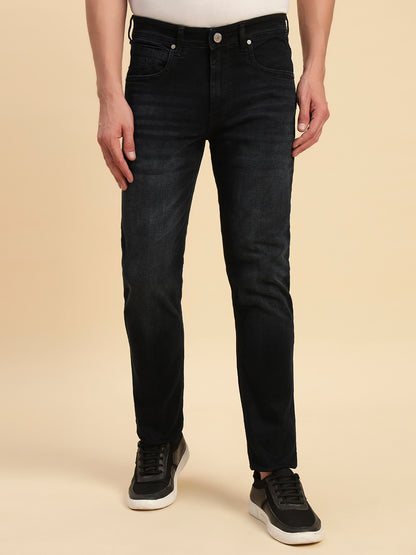 Denim Jeans for Men l Breathable & Soft with Color Fastness Slim Fit Cotton Fabric Solid Pattern Button Closure