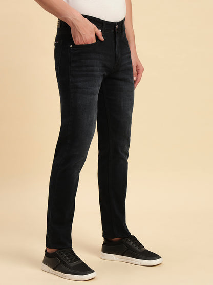 Denim Jeans for Men l Breathable & Soft with Color Fastness Slim Fit Cotton Fabric Solid Pattern Button Closure