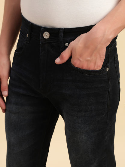 Denim Jeans for Men l Breathable & Soft with Color Fastness Slim Fit Cotton Fabric Solid Pattern Button Closure