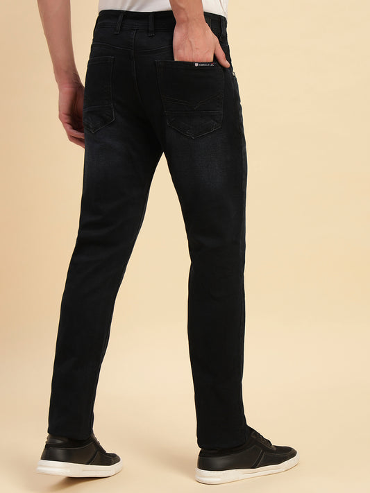 Denim Jeans for Men l Breathable & Soft with Color Fastness Slim Fit Cotton Fabric Solid Pattern Button Closure