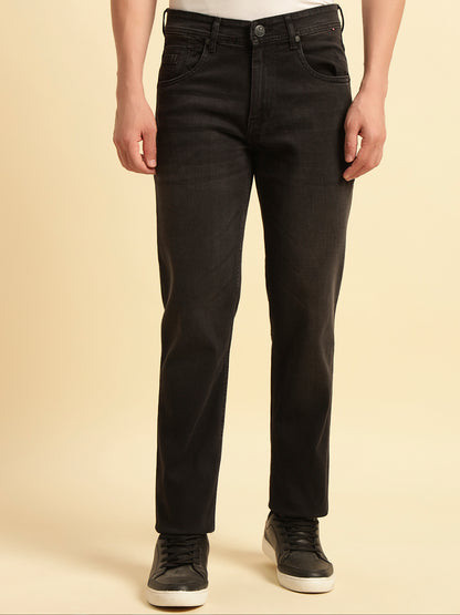 Denim Jeans for Men | Breathable & Soft with Color Fastness Slim Fit Cotton Fabric Solid Pattern Button Closure