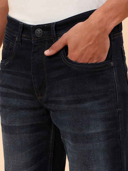 Denim Jeans for Men l Breathable & Soft with Color Fastness Straight Fit Cotton Blend Fabric Solid Pattern Button Closure