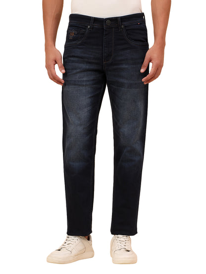 Denim Jeans for Men l Breathable & Soft with Color Fastness Straight Fit Cotton Blend Fabric Solid Pattern Button Closure