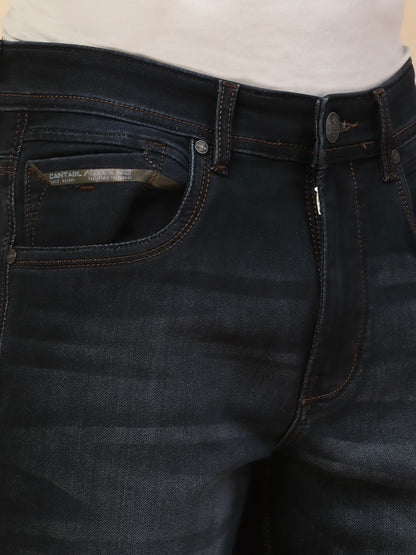 Denim Jeans for Men | Breathable & Soft with Color Fastness Slim Fit Poly Cotton Fabric Solid Pattern Button Closure
