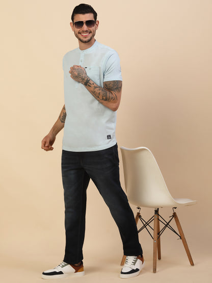 Denim Jeans for Men | Breathable & Soft with Color Fastness Slim Fit Poly Cotton Fabric Solid Pattern Button Closure