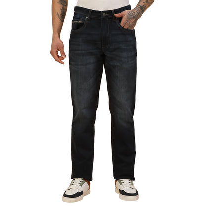 Denim Jeans for Men | Breathable & Soft with Color Fastness Slim Fit Poly Cotton Fabric Solid Pattern Button Closure