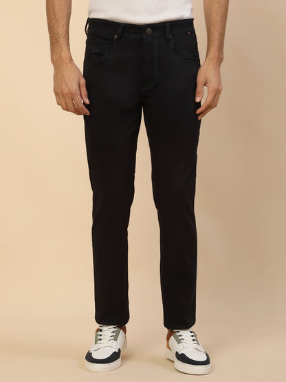 Denim Jeans for Men | Breathable & Soft with Color Fastness Slim Fit Poly Cotton Fabric Solid Pattern Button Closure