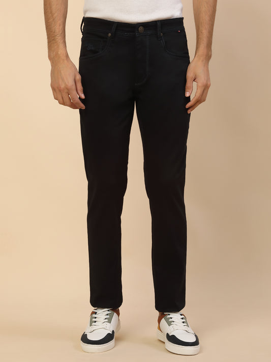 Denim Jeans for Men | Breathable & Soft with Color Fastness Slim Fit Poly Cotton Fabric Solid Pattern Button Closure